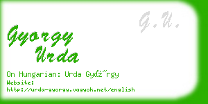 gyorgy urda business card